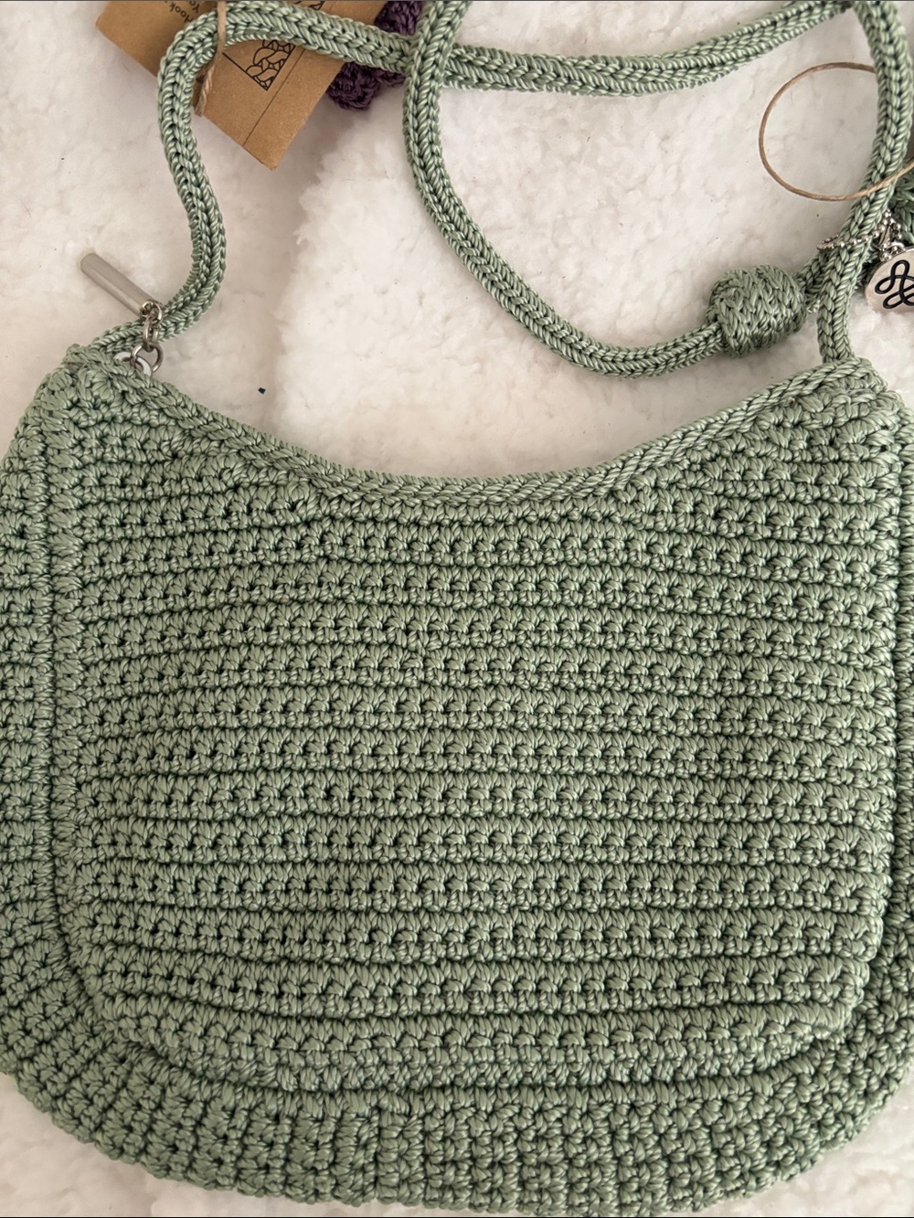 The Sak Sage Green Crochet Crossbody with Floral Appliques - Picture 5 of 10